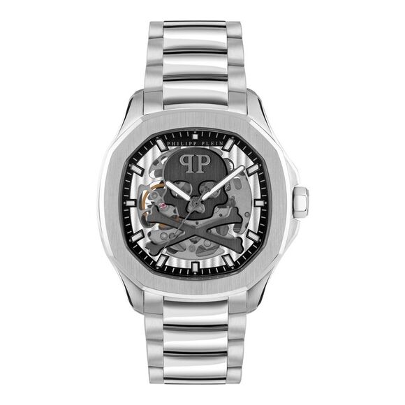 Philipp Plein $keleton $pectre Automatic Watch Silver Mens - Picture 1 of 6
